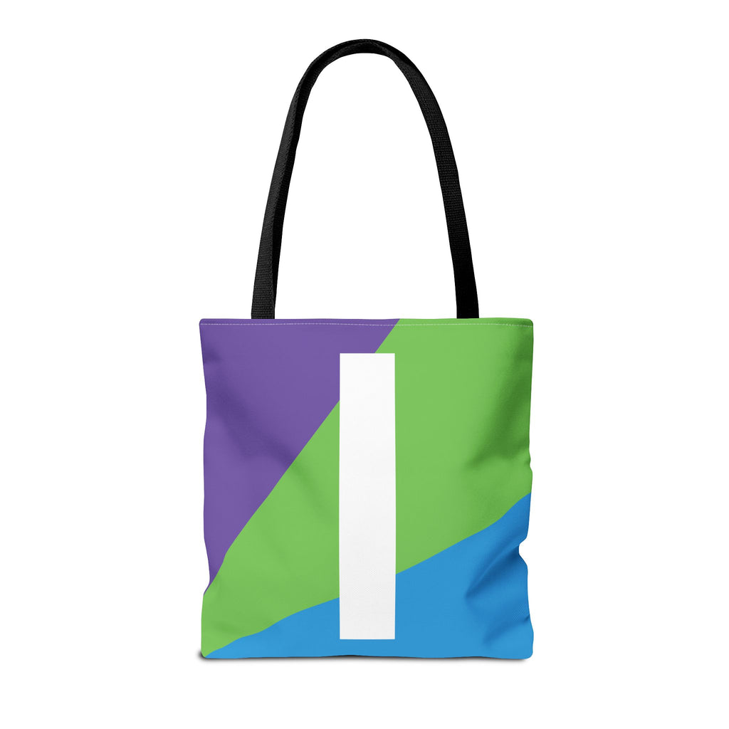 Monogram 'I' Colorblock Tote Bag — Personalized Initial I Shoulder Tote