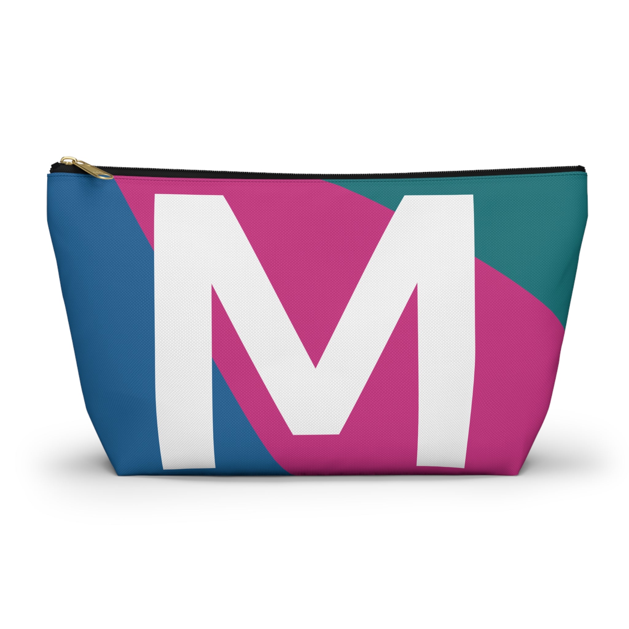 Initials Colorblock Accessory Pouch — Monogram M T-Bottom Cosmetic Bag