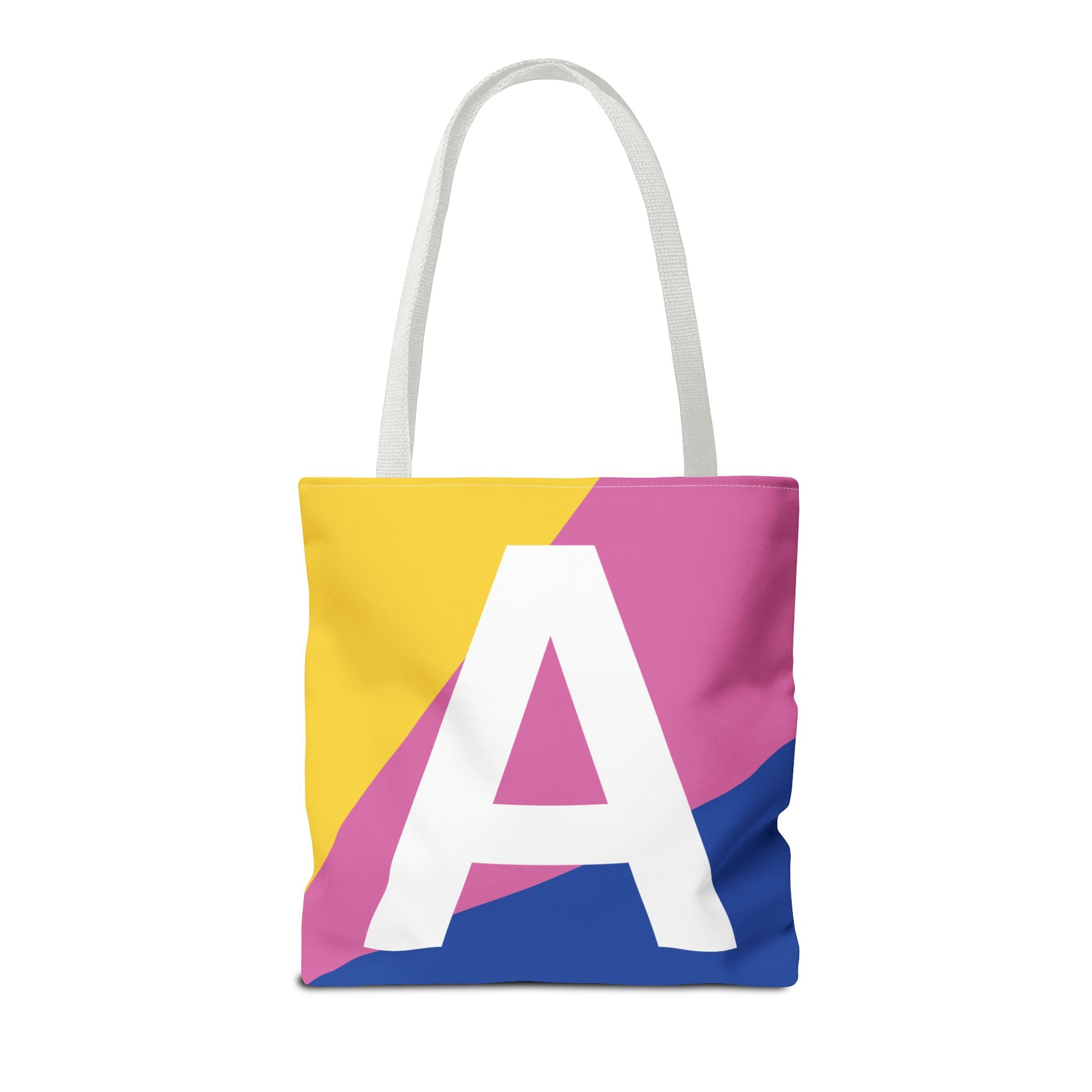 Monogram 'A' Colorblock Tote Bag — Personalized Initial A Shoulder Tote