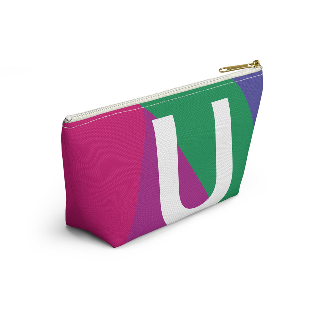 Initials Colorblock Accessory Pouch — Monogram U T-Bottom Cosmetic Bag