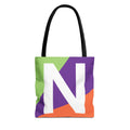 Monogram 'N' Colorblock Tote Bag — Personalized Initial N Shoulder Tote
