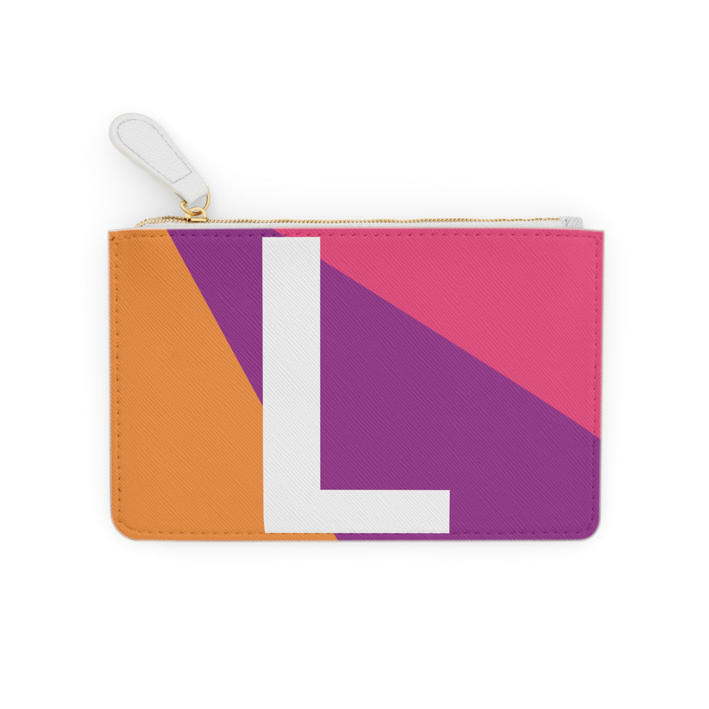 Initial L Mini Clutch — Colorblock Monogram Wristlet Wallet