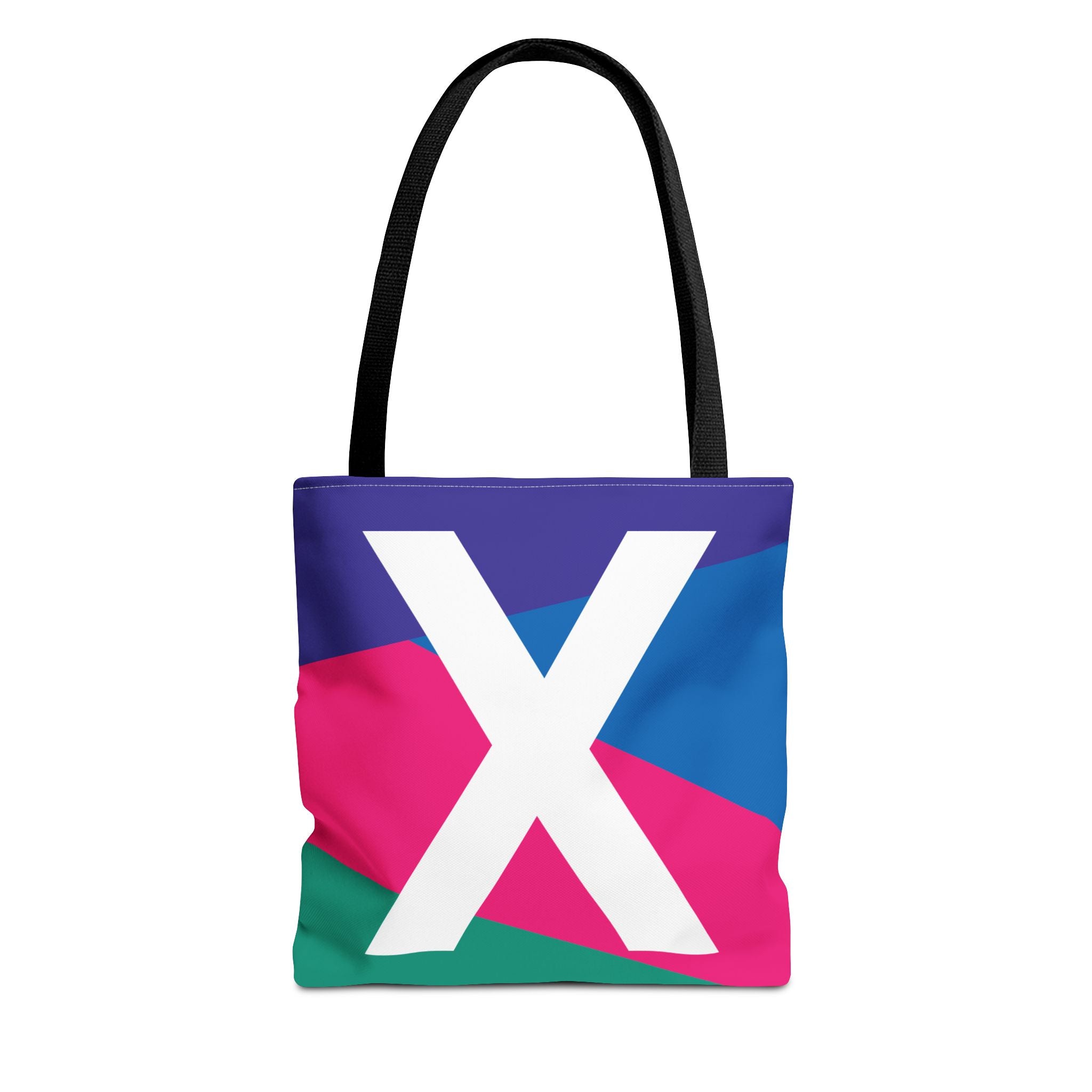 Monogram 'X' Colorblock Tote Bag — Personalized Initial X Shoulder Tote