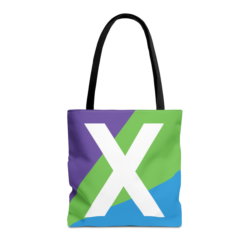 Monogram 'X' Colorblock Tote Bag — Personalized Initial X Shoulder Tote