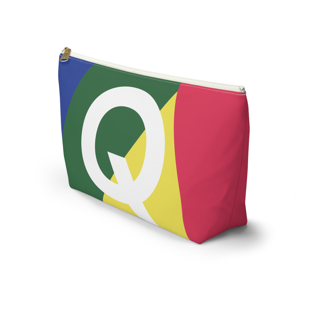 Colorblock Accessory Pouch — Monogram Q T-Bottom Cosmetic Bag