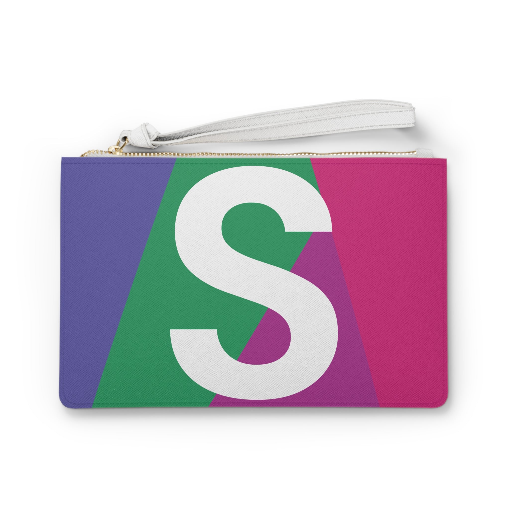 Monogram 'S' Colorblock Clutch Bag — Bold Geometric Wristlet for Everyday & Gifts