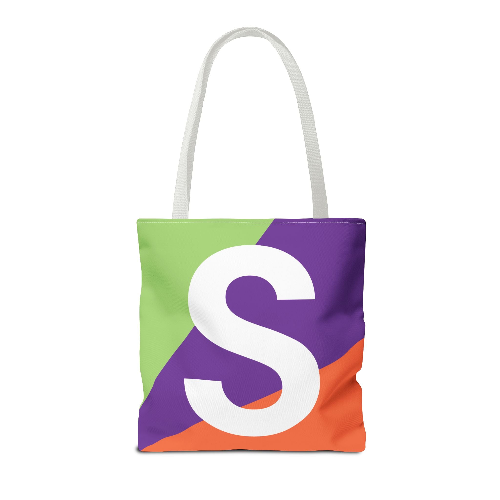 Monogram 'S' Colorblock Tote Bag — Personalized Initial S Shoulder Tote