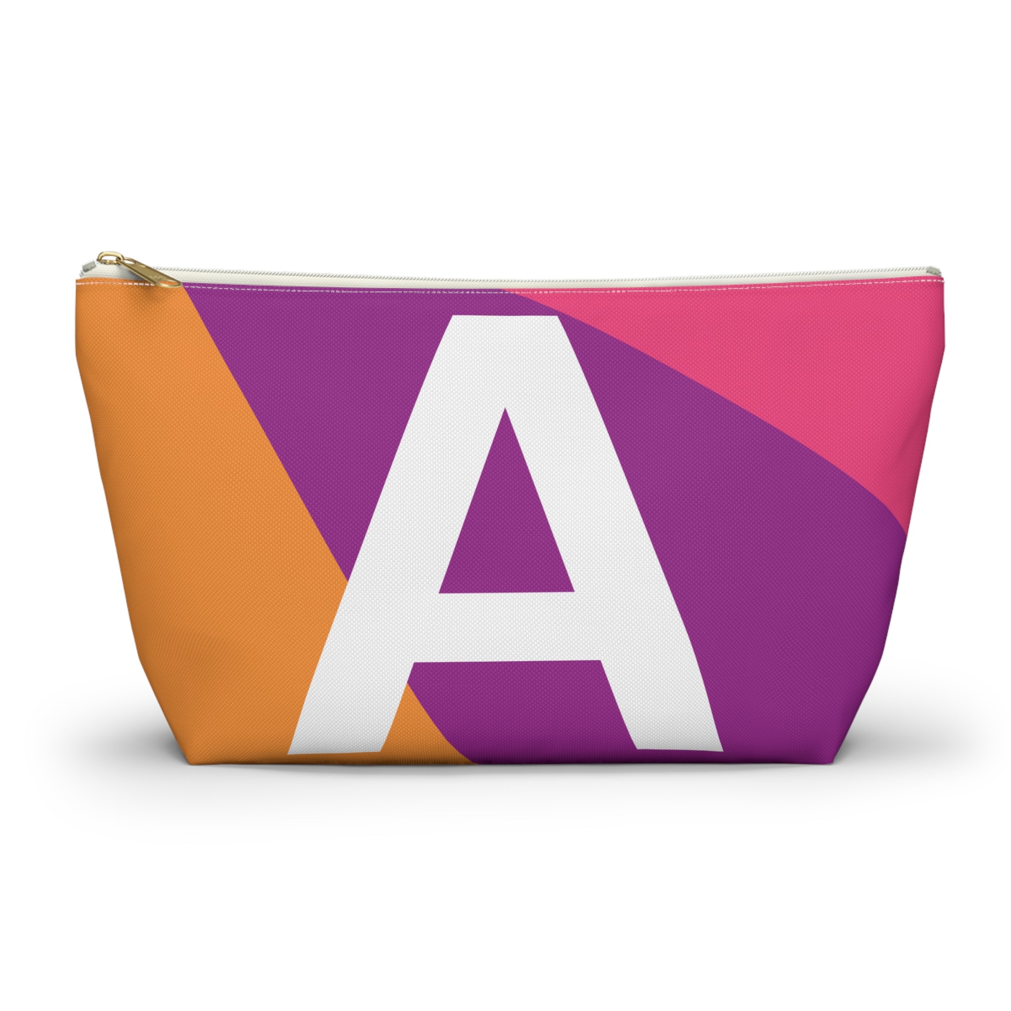 Initials Colorblock Accessory Pouch — Monogram A T-Bottom Cosmetic Bag