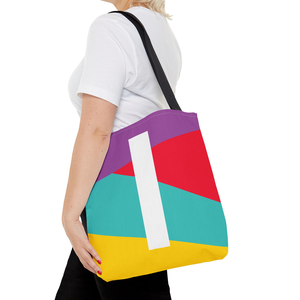 Monogram 'I' Colorblock Tote Bag — Personalized Initial I Shoulder Tote