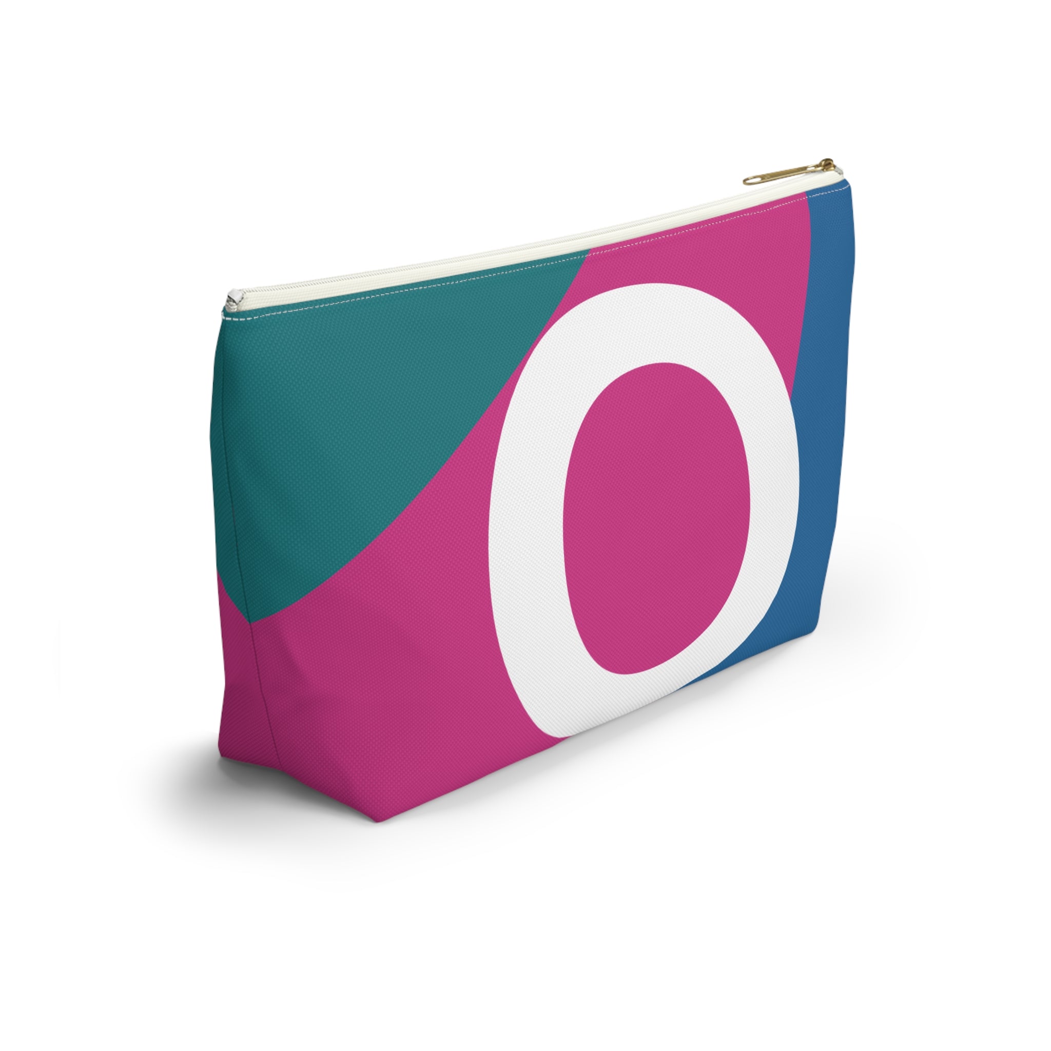 Initials Colorblock Accessory Pouch — Monogram O T-Bottom Cosmetic Bag