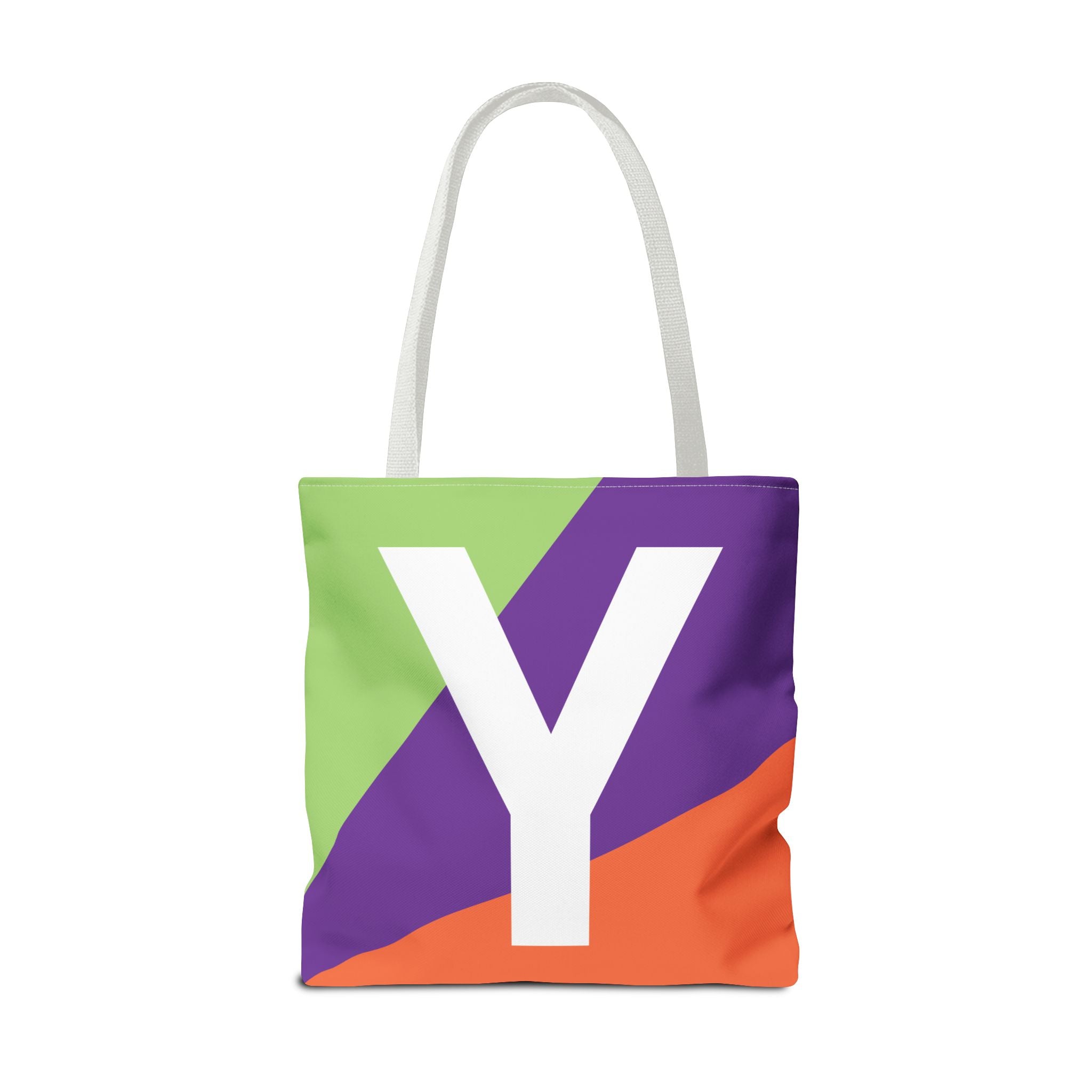 Monogram 'Y' Colorblock Tote Bag — Personalized Initial Y Shoulder Tote