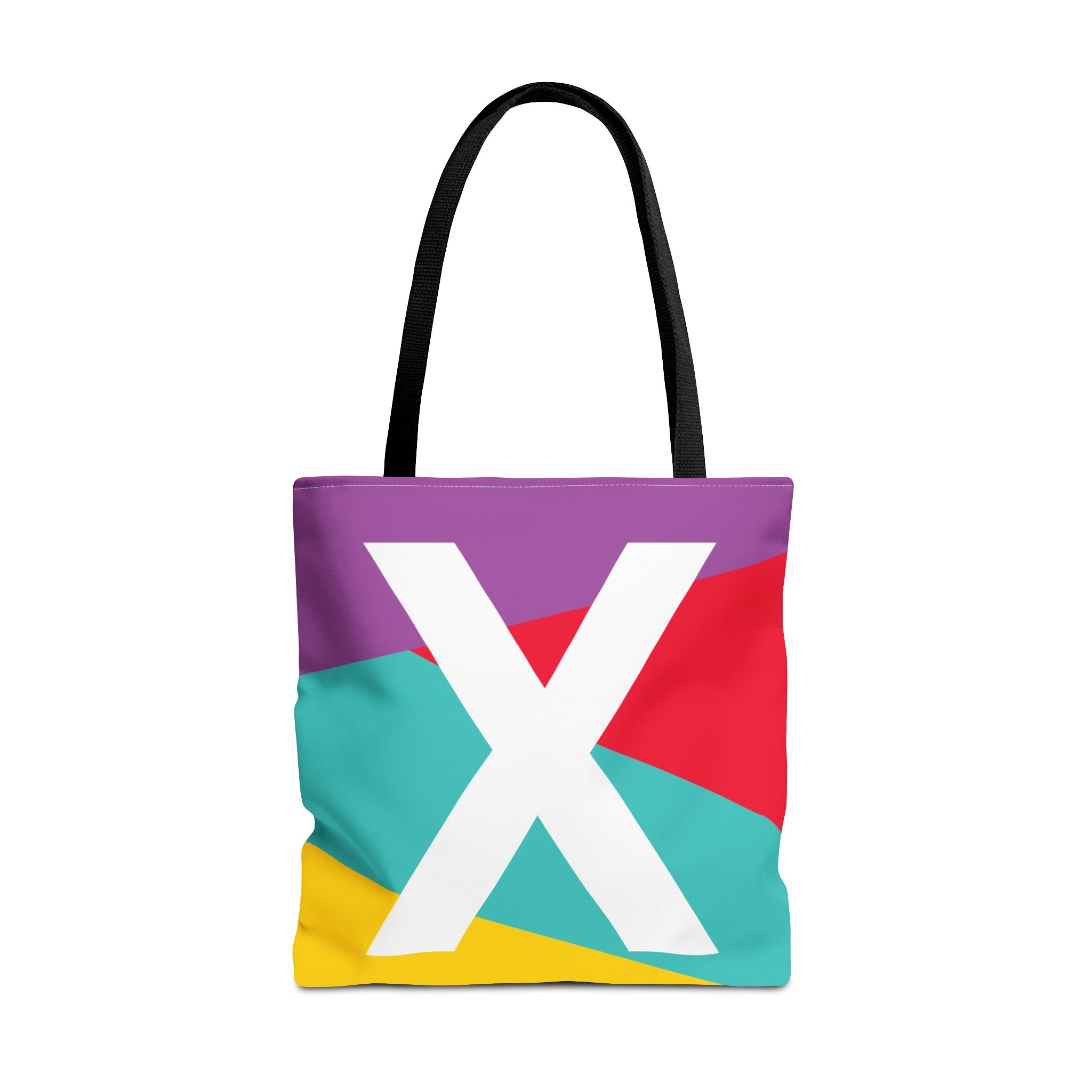 Monogram 'X' Colorblock Tote Bag — Personalized Initial X Shoulder Tote