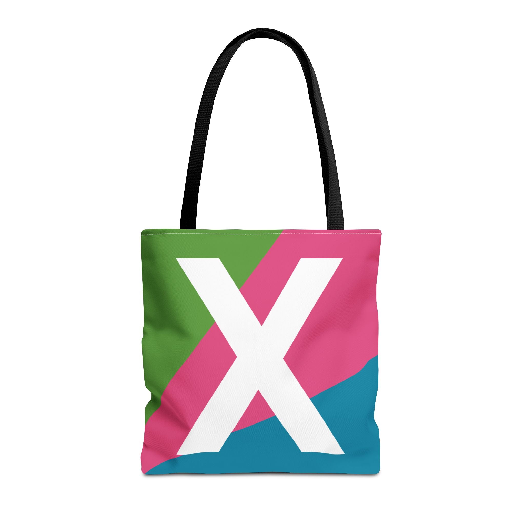 Monogram 'X' Colorblock Tote Bag — Personalized Initial X Shoulder Tote