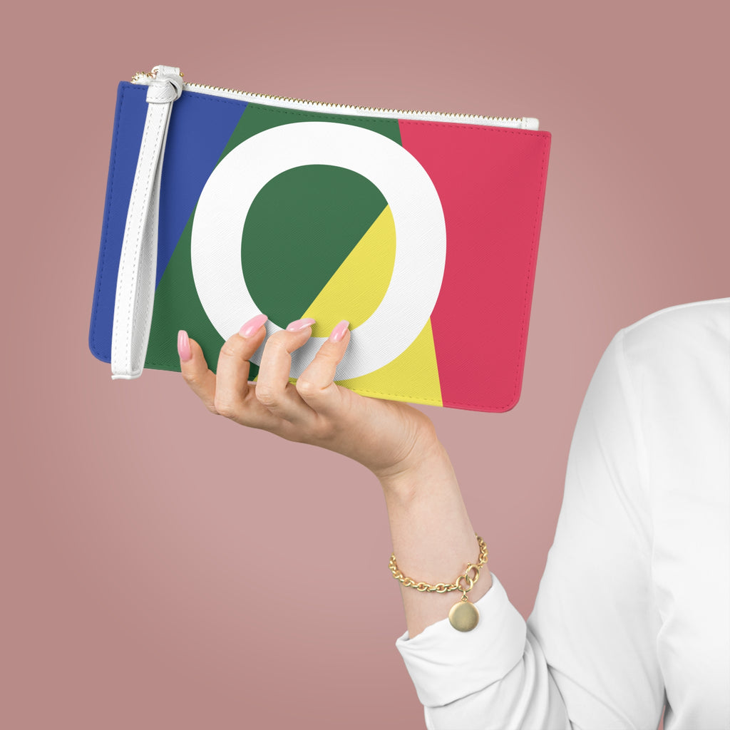 Monogram 'O' Colorblock Clutch Bag — Bold Geometric Wristlet for Everyday & Gifts