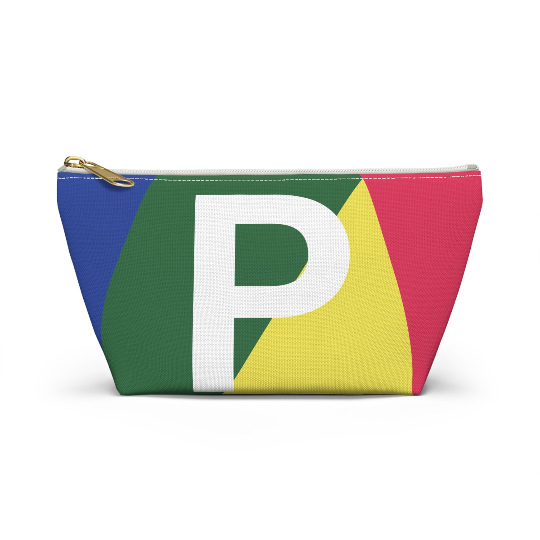 Initials Colorblock Accessory Pouch — Monogram P T-Bottom Cosmetic Bag
