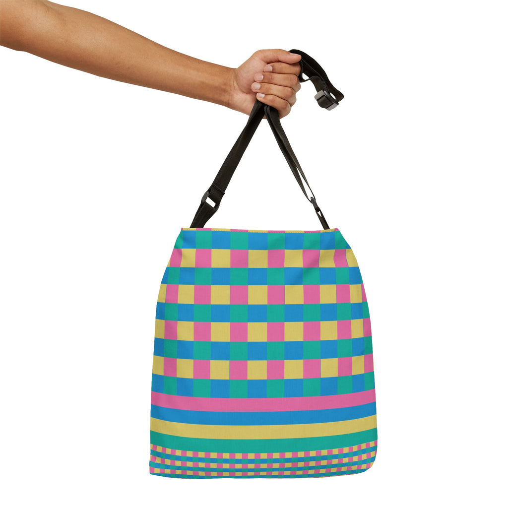 Colorblock Geometric Tote Bag