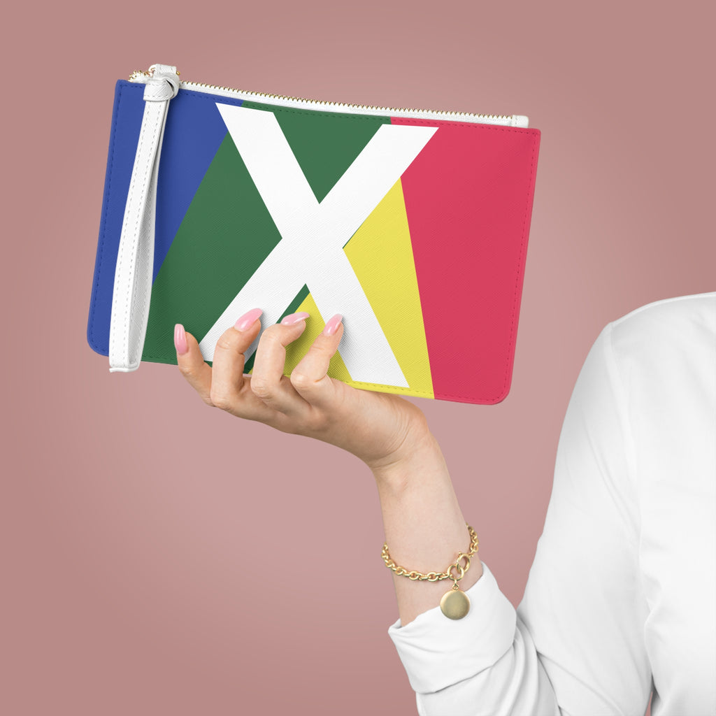 Monogram 'X' Colorblock Clutch Bag — Bold Geometric Wristlet for Everyday & Gifts