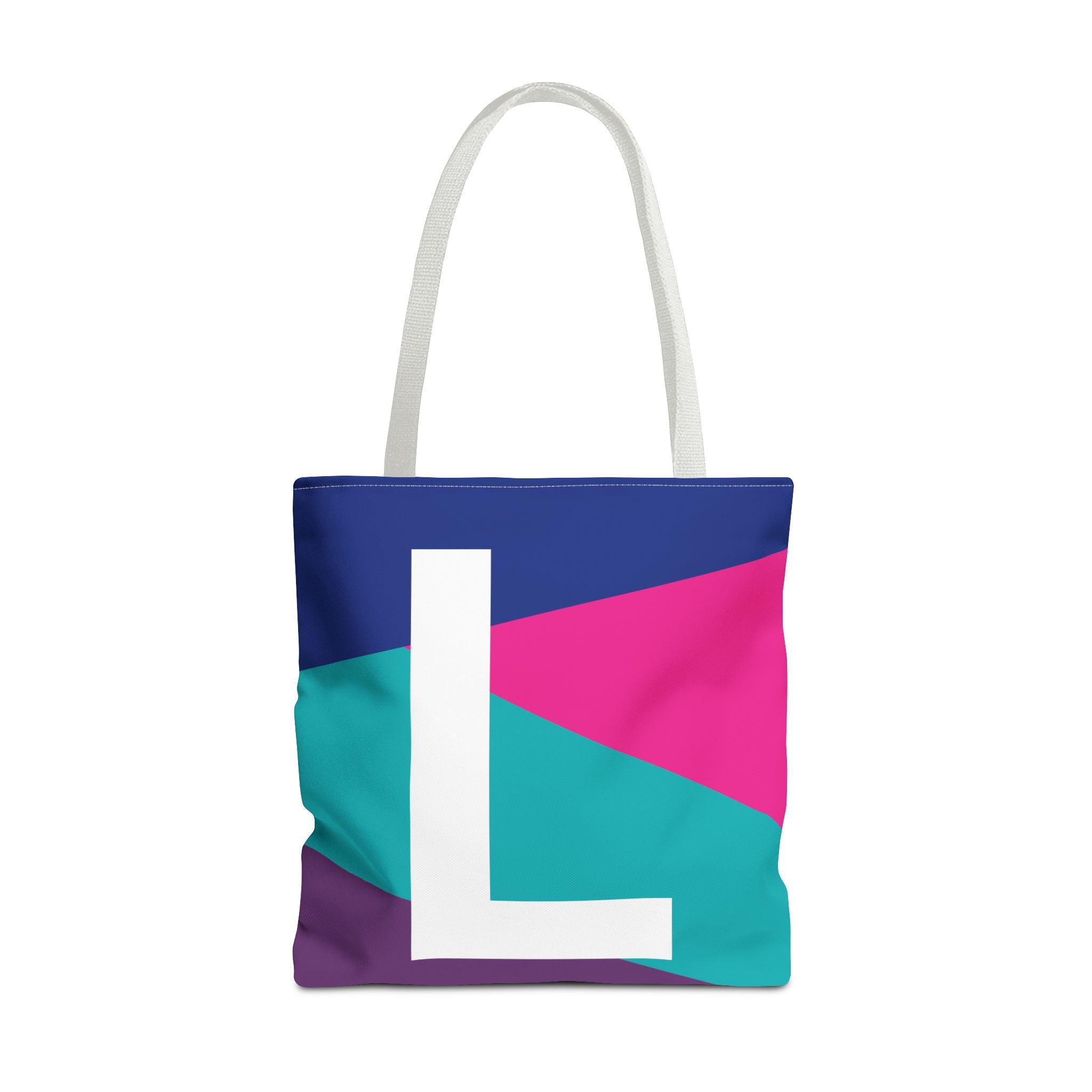 Monogram 'L' Colorblock Tote Bag — Personalized Initial L Shoulder Tote