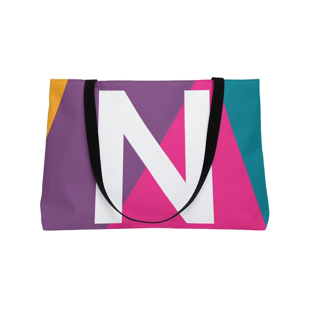 Personalized 'N' Colorblock Tote Bag — Monogram Weekender Tote