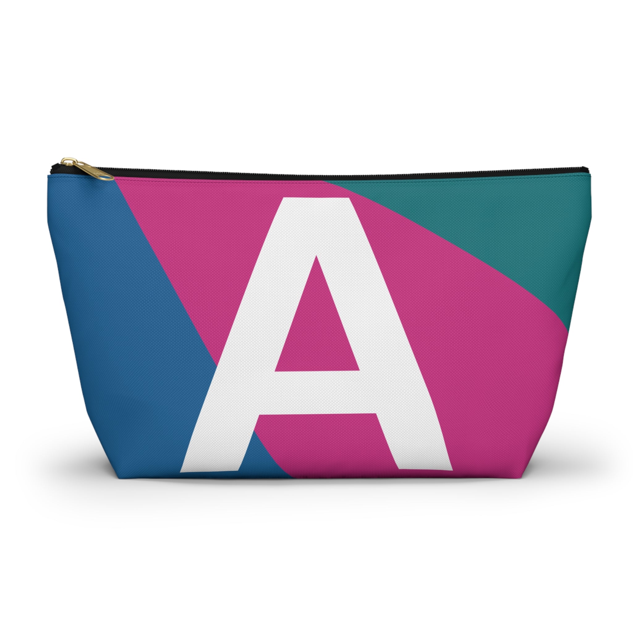 Initials Colorblock Accessory Pouch — Monogram A T-Bottom Cosmetic Bag