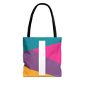 Monogram 'I' Colorblock Tote Bag — Personalized Initial I Shoulder Tote