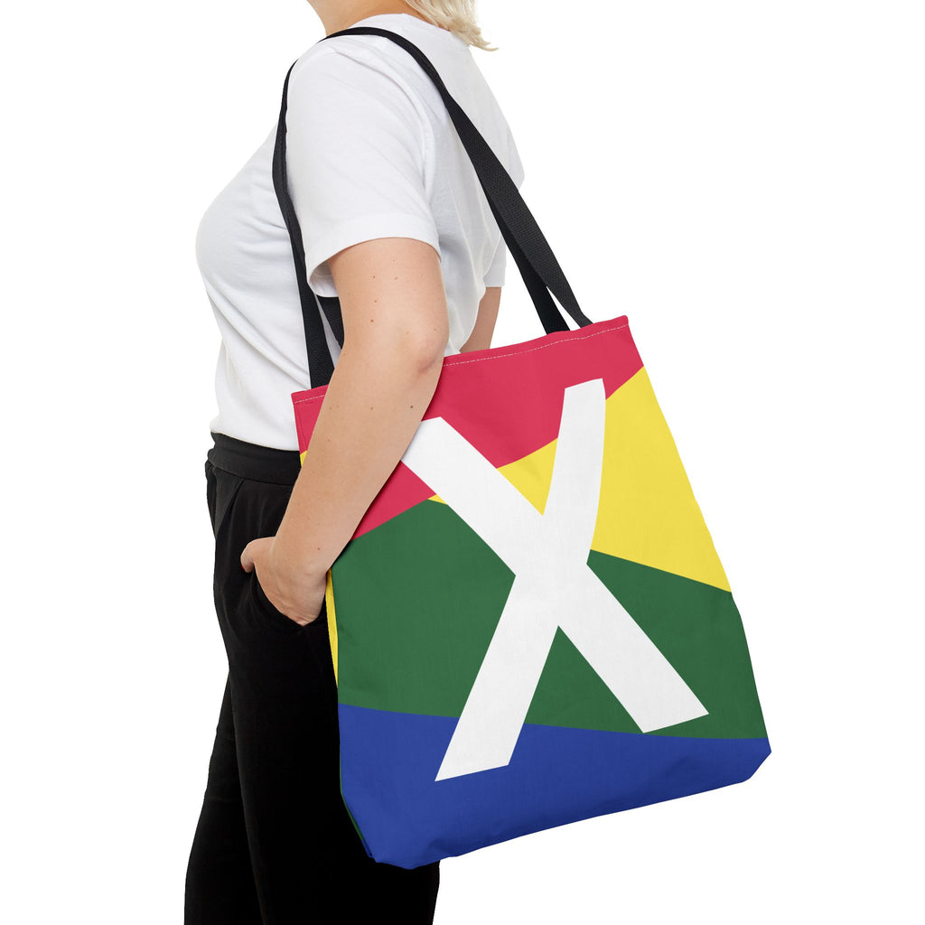 Monogram 'X' Colorblock Tote Bag — Personalized Initial X Shoulder Tote