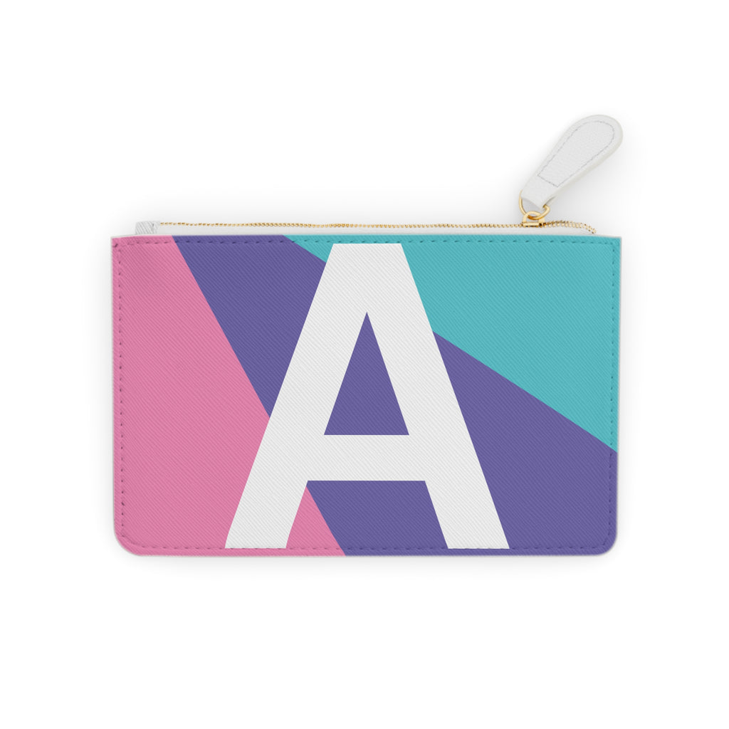 Initial A Mini Clutch — Colorblock Monogram Wristlet Wallet