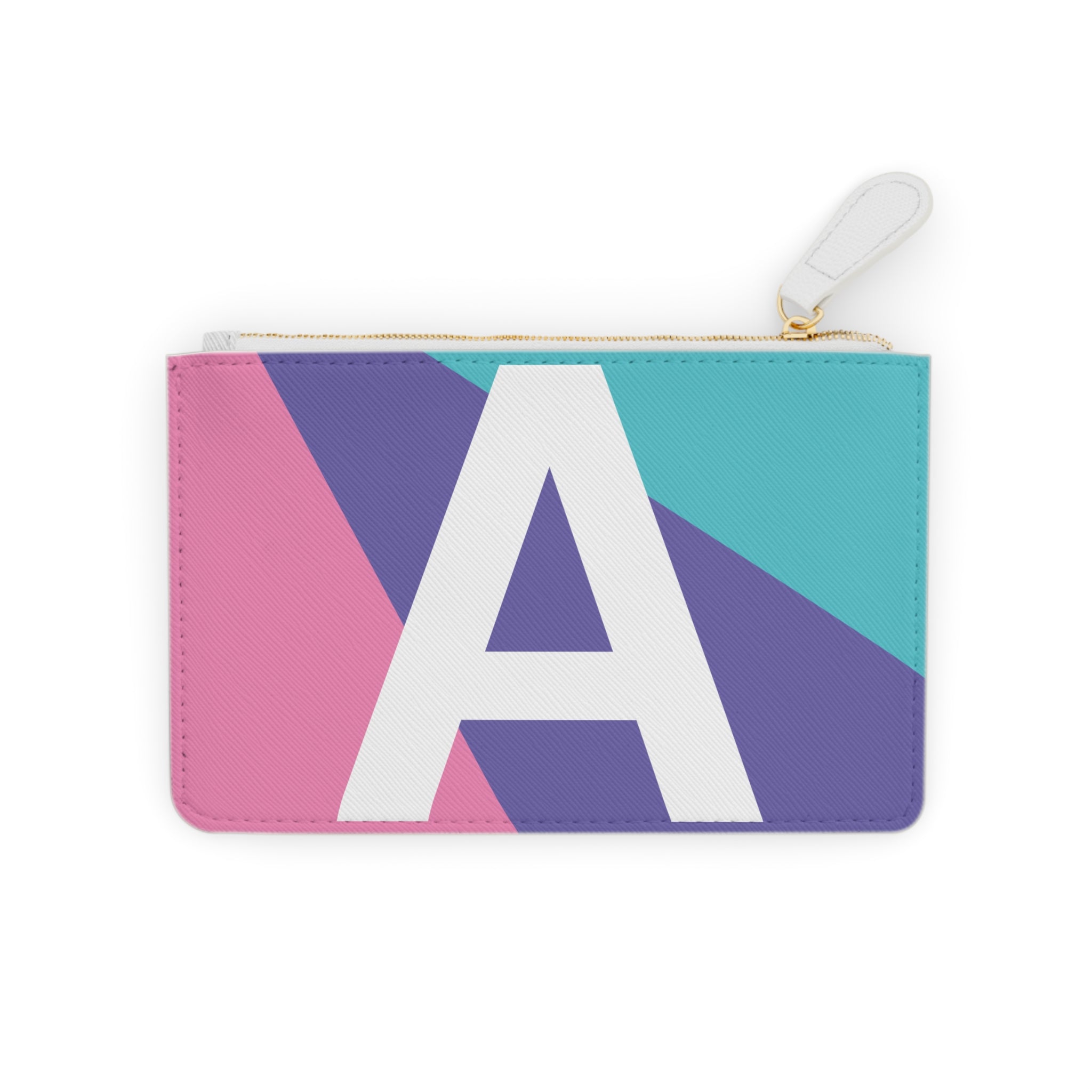 Initial A Mini Clutch — Colorblock Monogram Wristlet Wallet