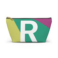 Initials Colorblock Accessory Pouch — Monogram R T-Bottom Cosmetic Bag