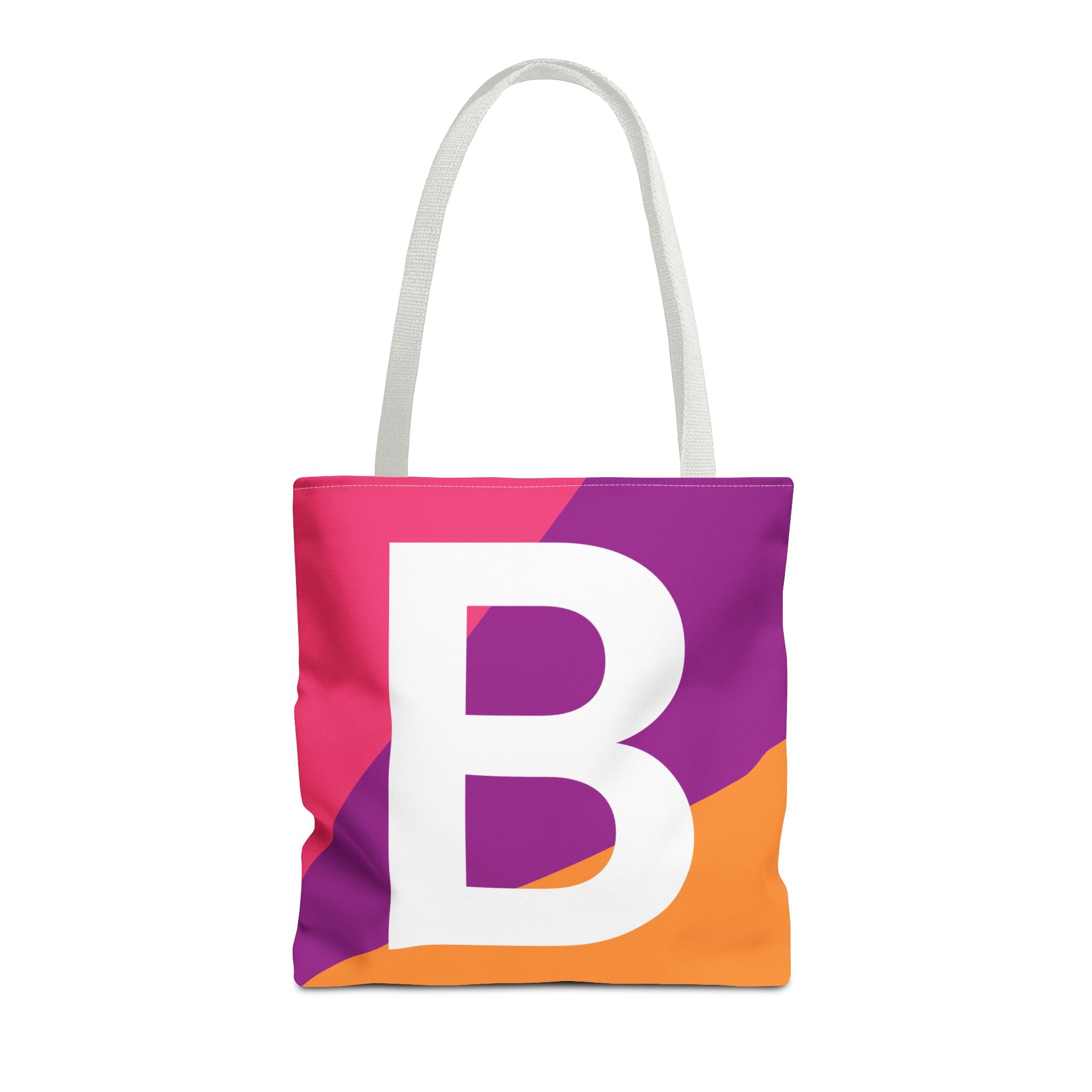 Monogram 'B' Colorblock Tote Bag — Personalized Initial B Shoulder Tote