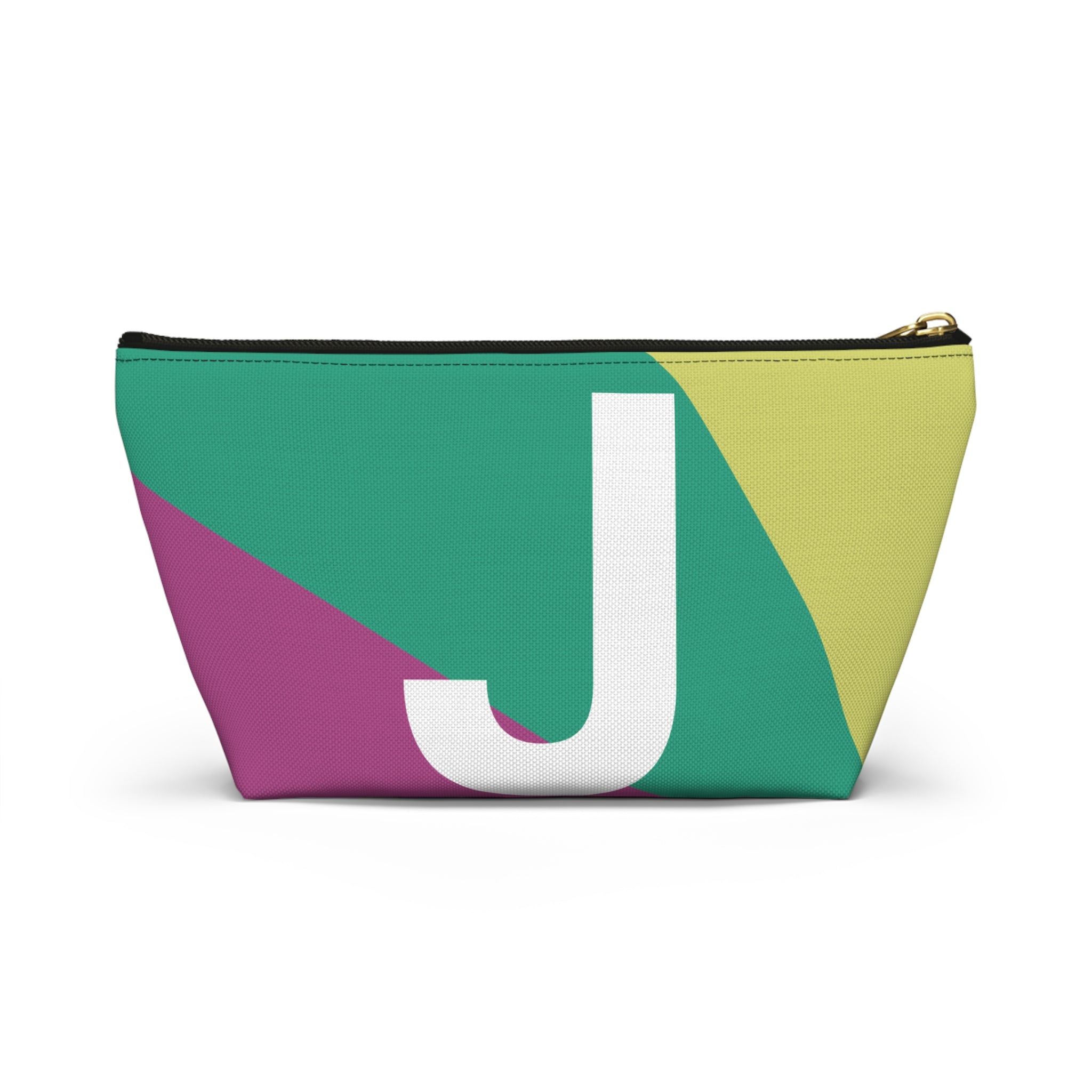 Initials Colorblock Accessory Pouch — Monogram J T-Bottom Cosmetic Bag
