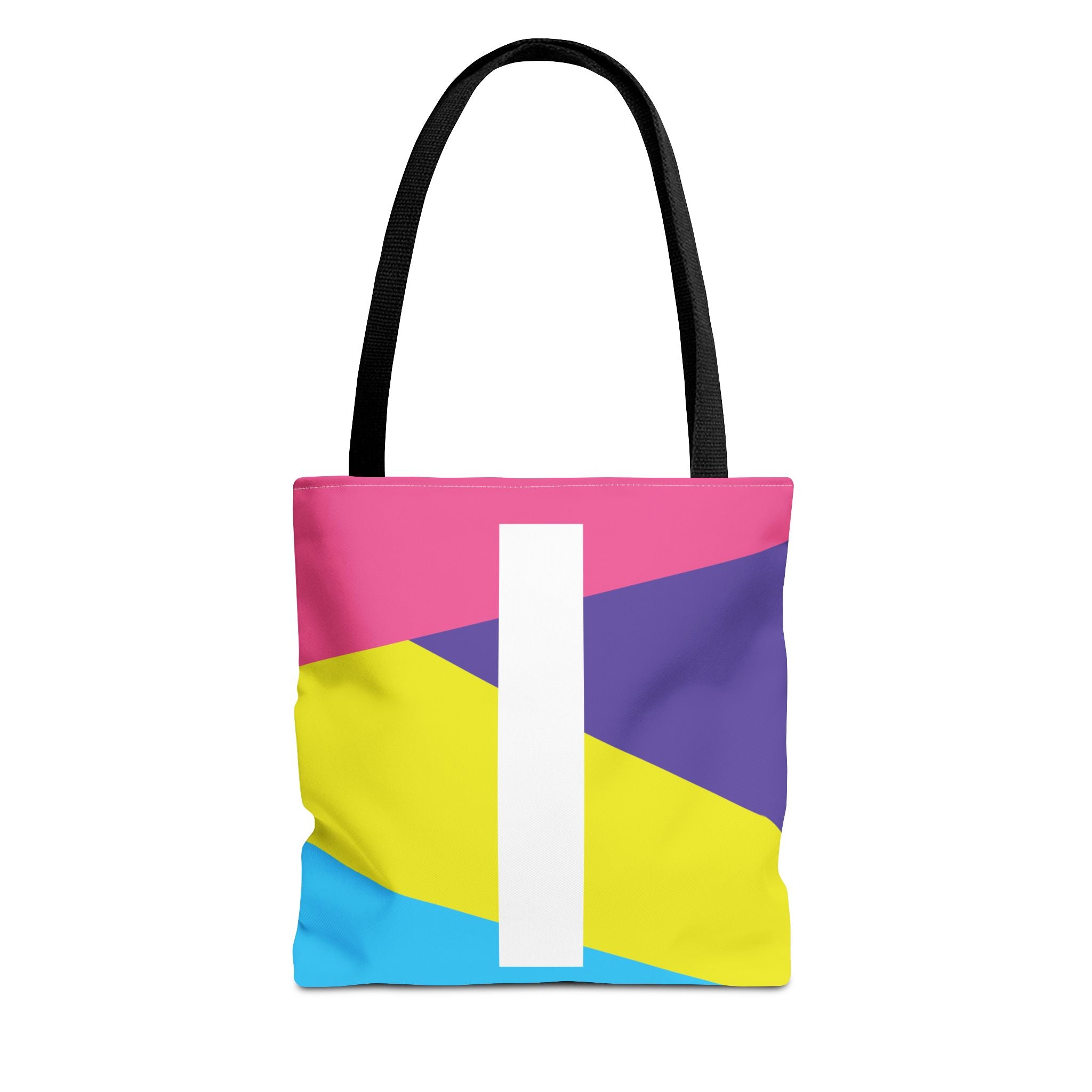 Monogram 'I' Colorblock Tote Bag — Personalized Initial I Shoulder Tote