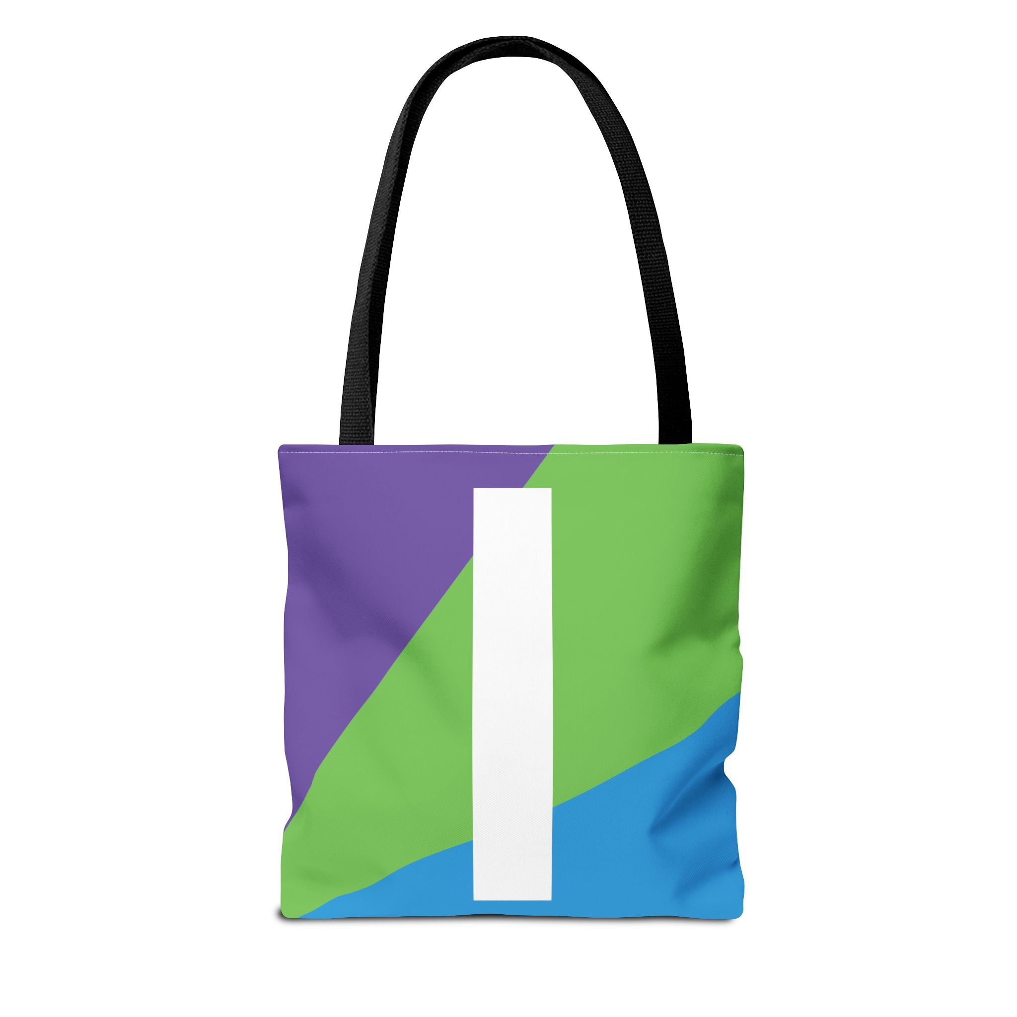 Monogram 'I' Colorblock Tote Bag — Personalized Initial I Shoulder Tote