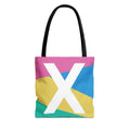 Monogram 'X' Colorblock Tote Bag — Personalized Initial X Shoulder Tote