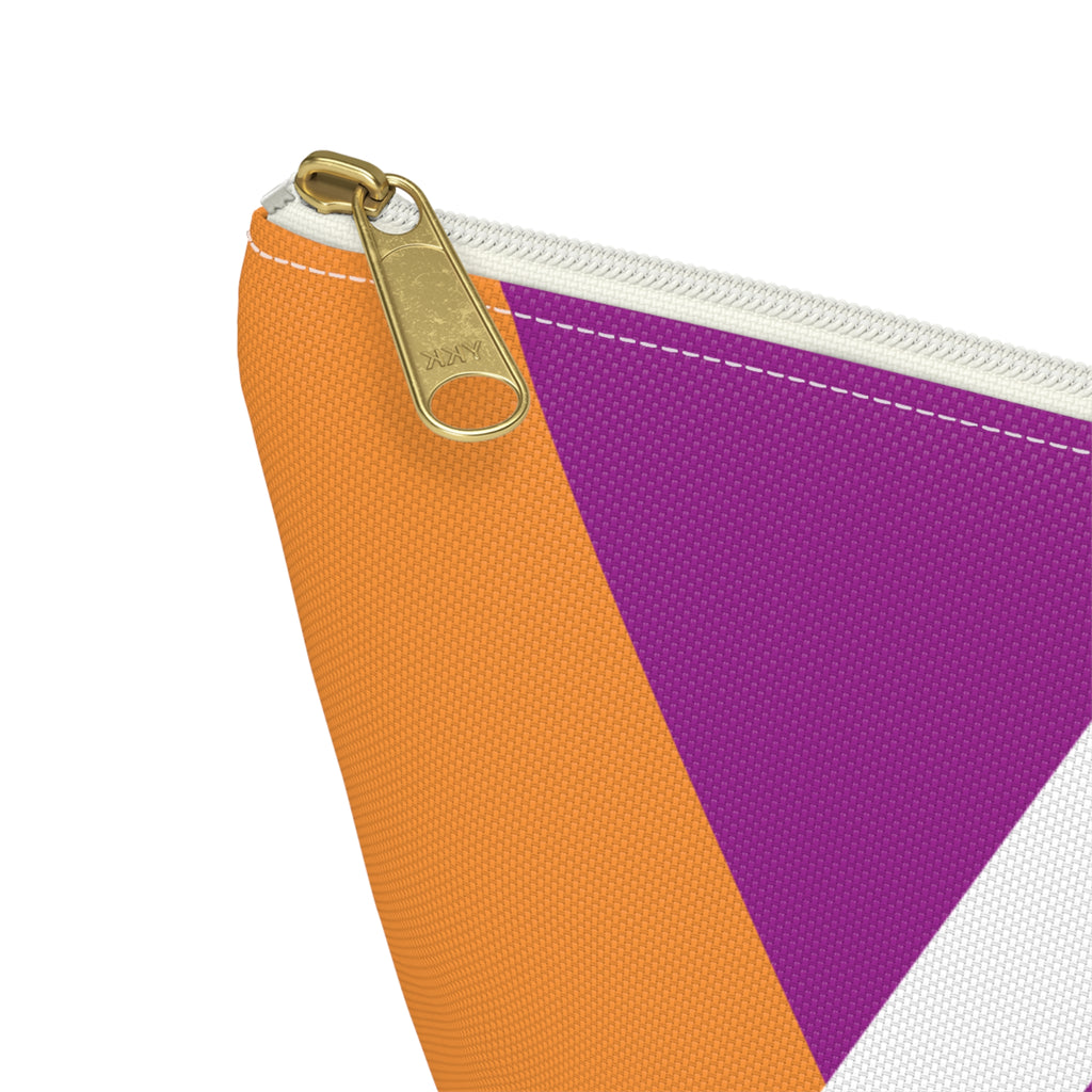 Initials Colorblock Accessory Pouch — Monogram A T-Bottom Cosmetic Bag