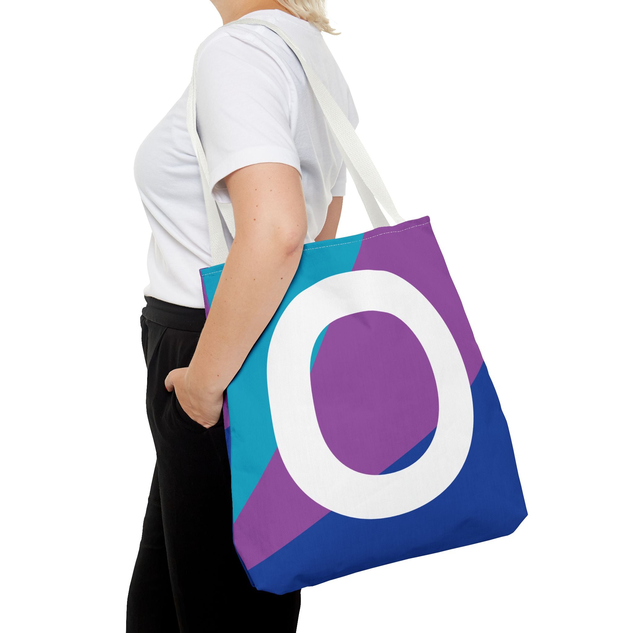 Monogram 'O' Colorblock Tote Bag — Personalized Initial O Shoulder Tote