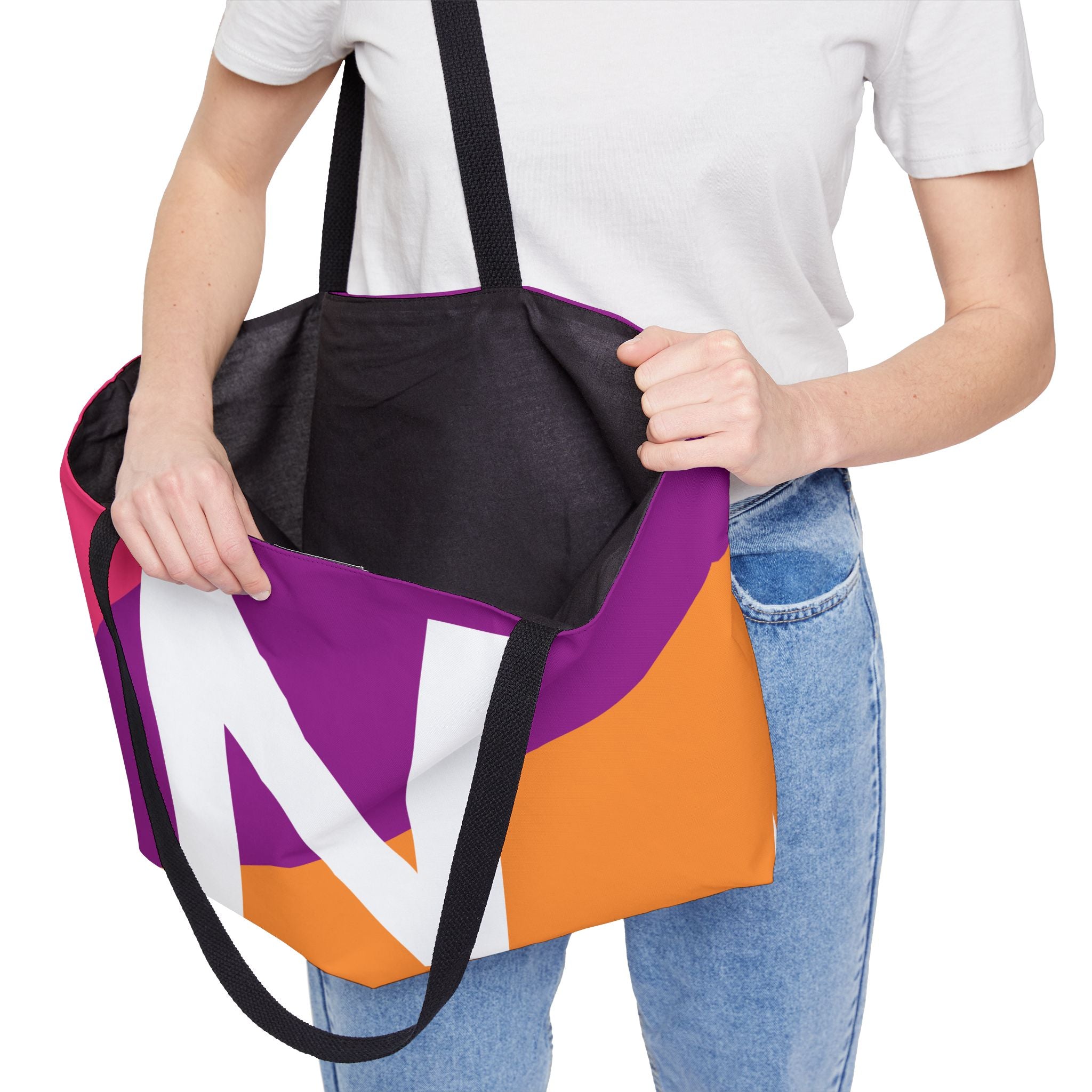 Personalized 'N' Colorblock Tote Bag — Monogram Weekender Tote