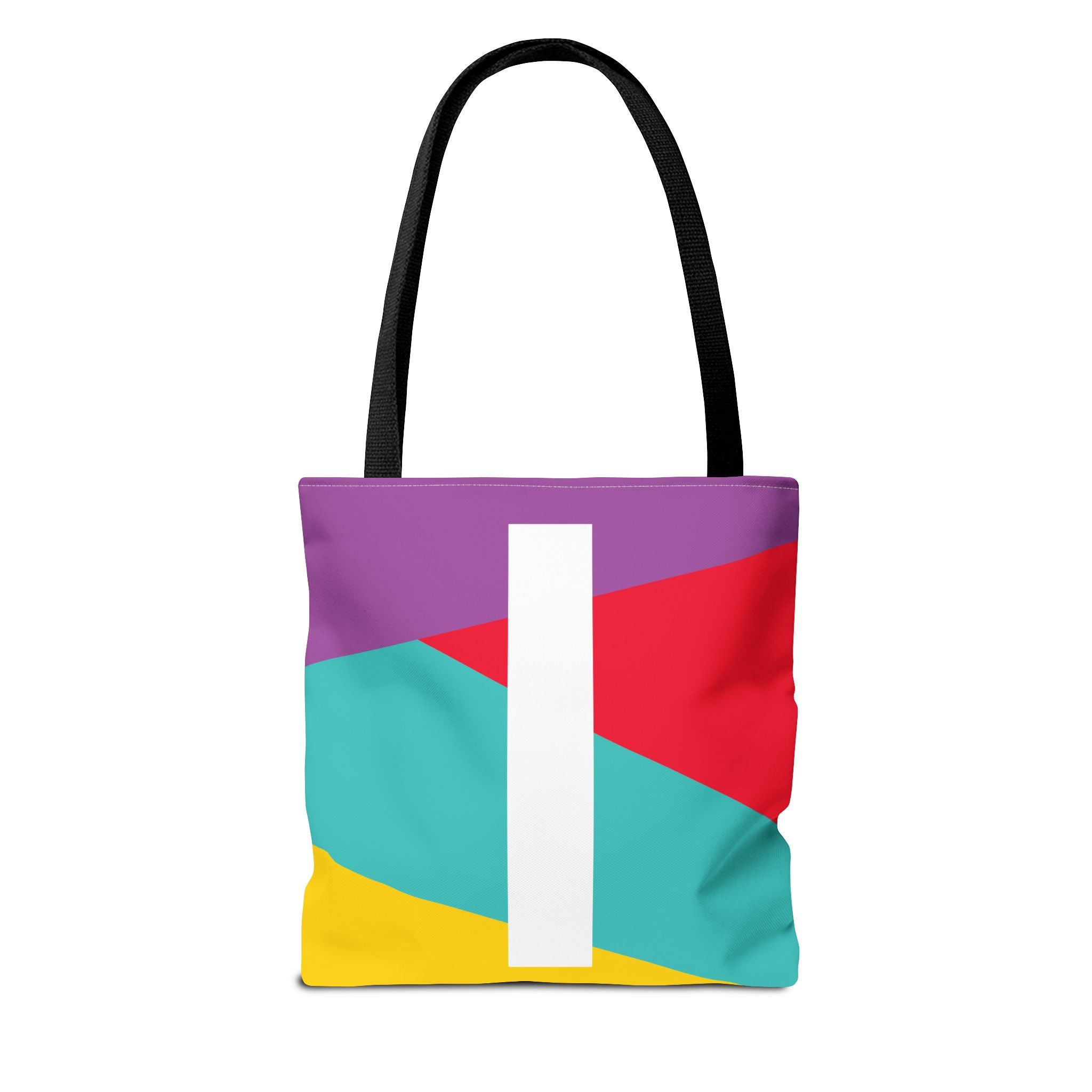 Monogram 'I' Colorblock Tote Bag — Personalized Initial I Shoulder Tote