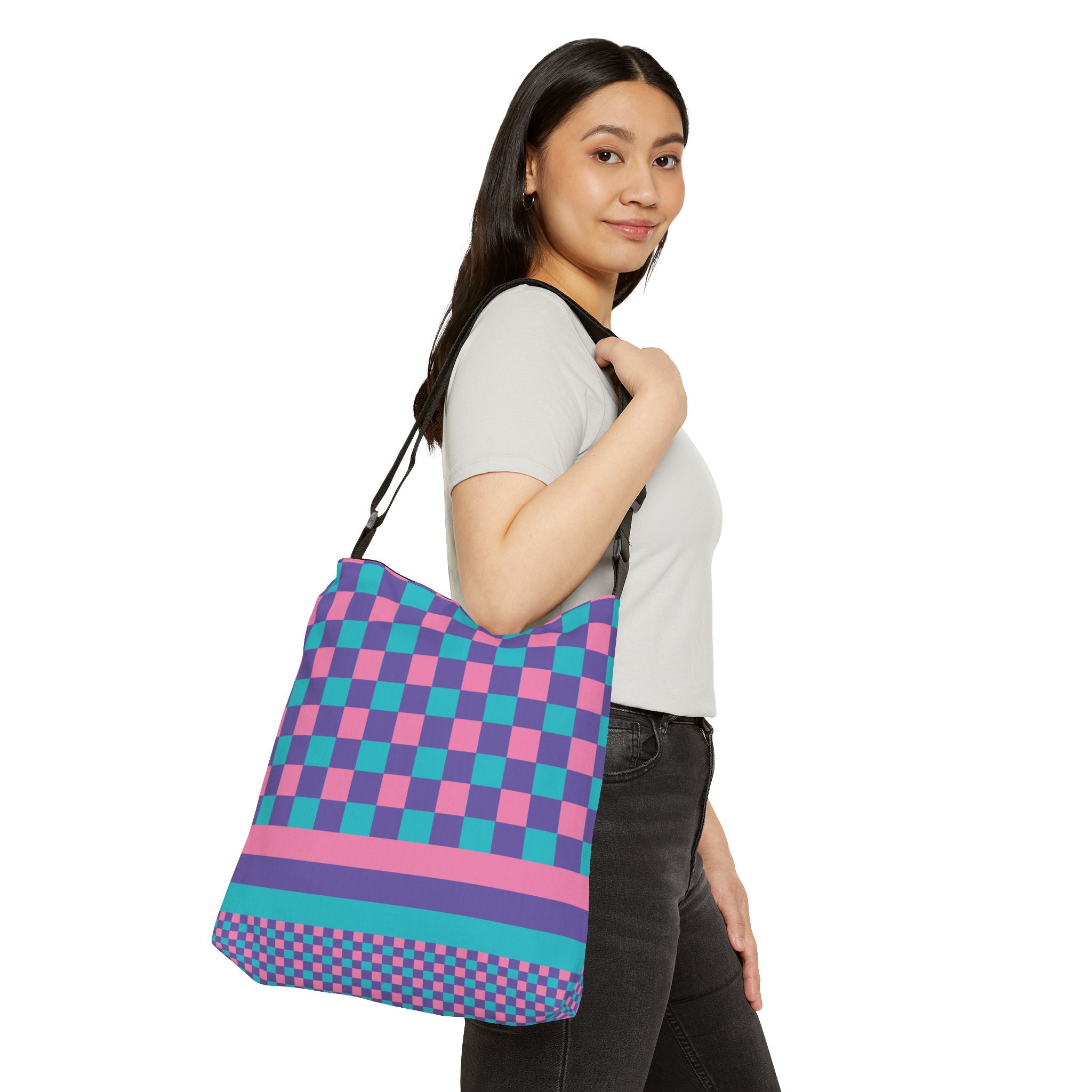 Colorblock Geometric Tote Bag