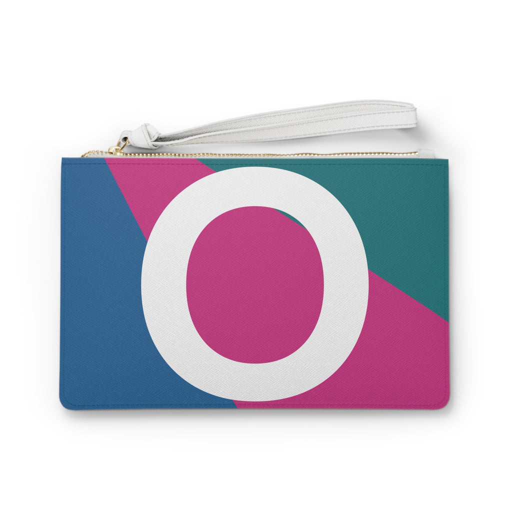 Monogram 'O' Colorblock Clutch Bag — Bold Geometric Wristlet for Everyday & Gifts