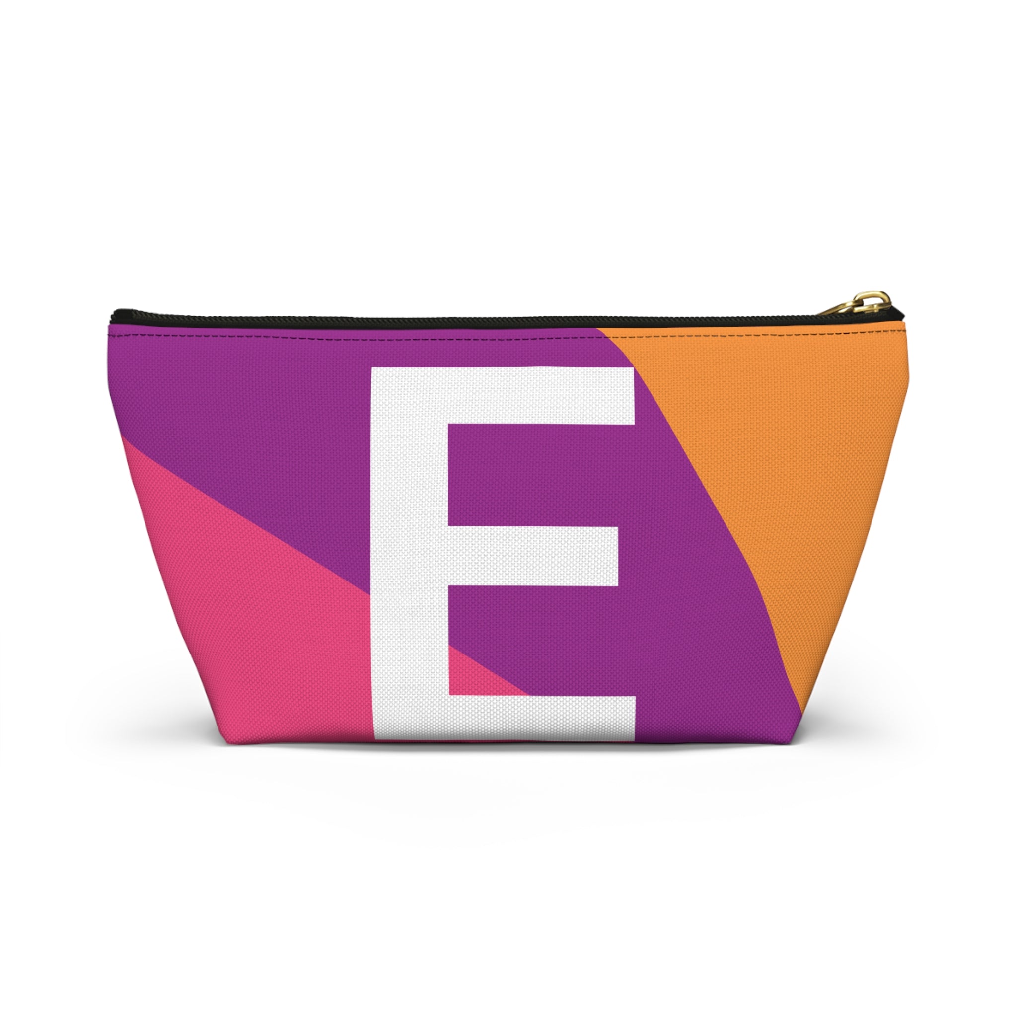 Initials Colorblock Accessory Pouch — Monogram E T-Bottom Cosmetic Bag