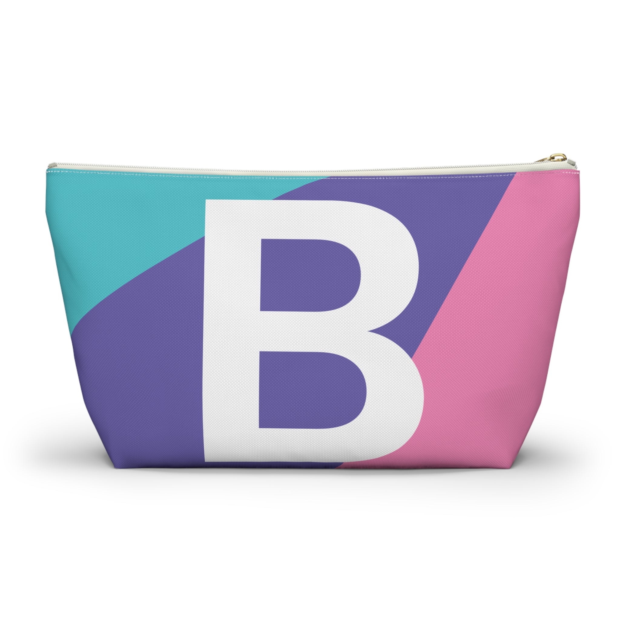 Initials Colorblock Accessory Pouch — Monogram B T-Bottom Cosmetic Bag