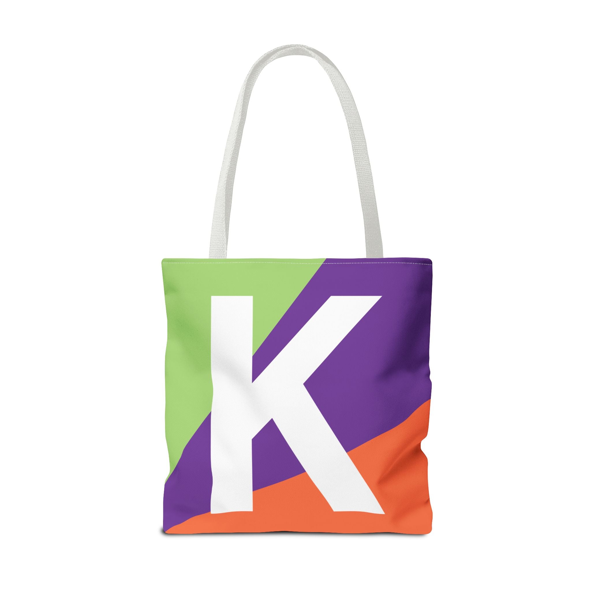 Monogram 'K' Colorblock Tote Bag — Personalized Initial K Shoulder Tote