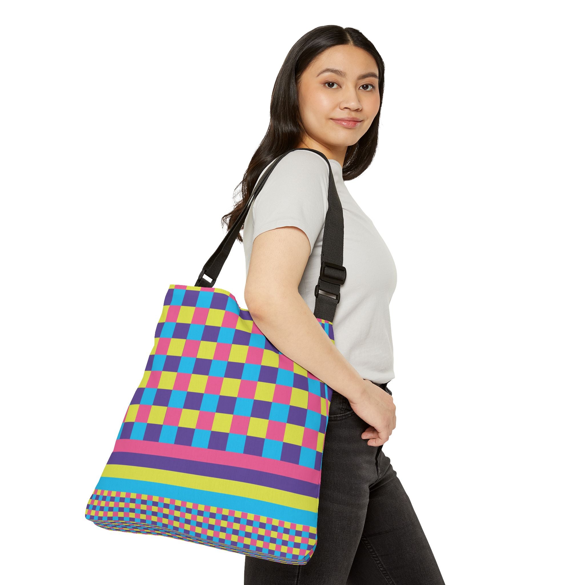 Colorblock Geometric Tote Bag
