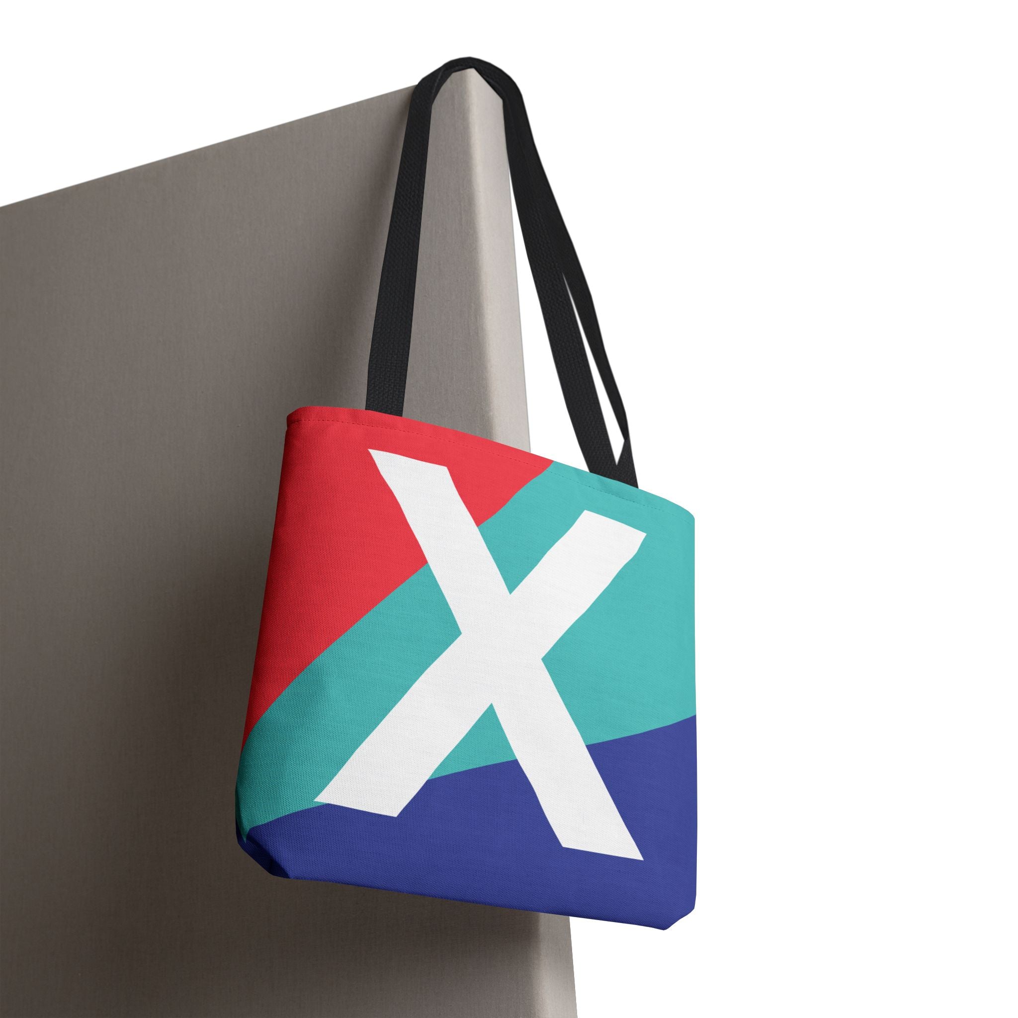 Monogram 'X' Colorblock Tote Bag — Personalized Initial X Shoulder Tote