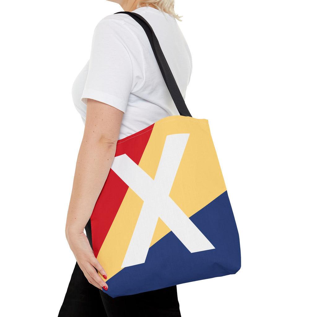 Monogram 'X' Colorblock Tote Bag — Personalized Initial X Shoulder Tote