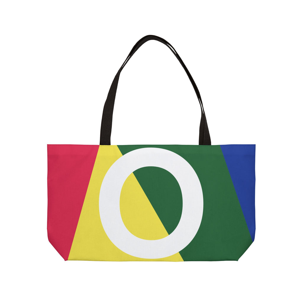 Personalized 'O' Colorblock Tote Bag — Monogram Weekender Tote