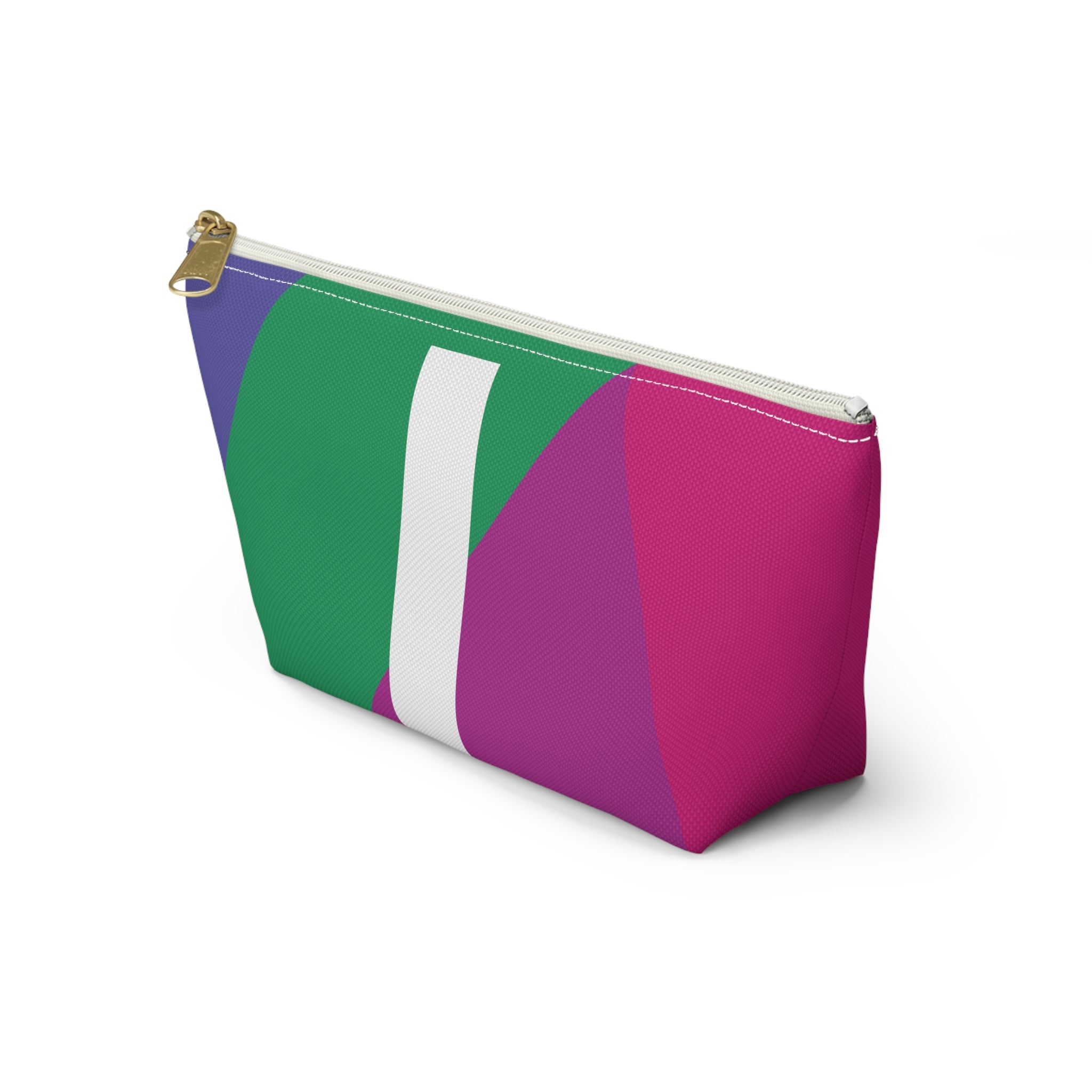 Initials Colorblock Accessory Pouch — Monogram I T-Bottom Cosmetic Bag