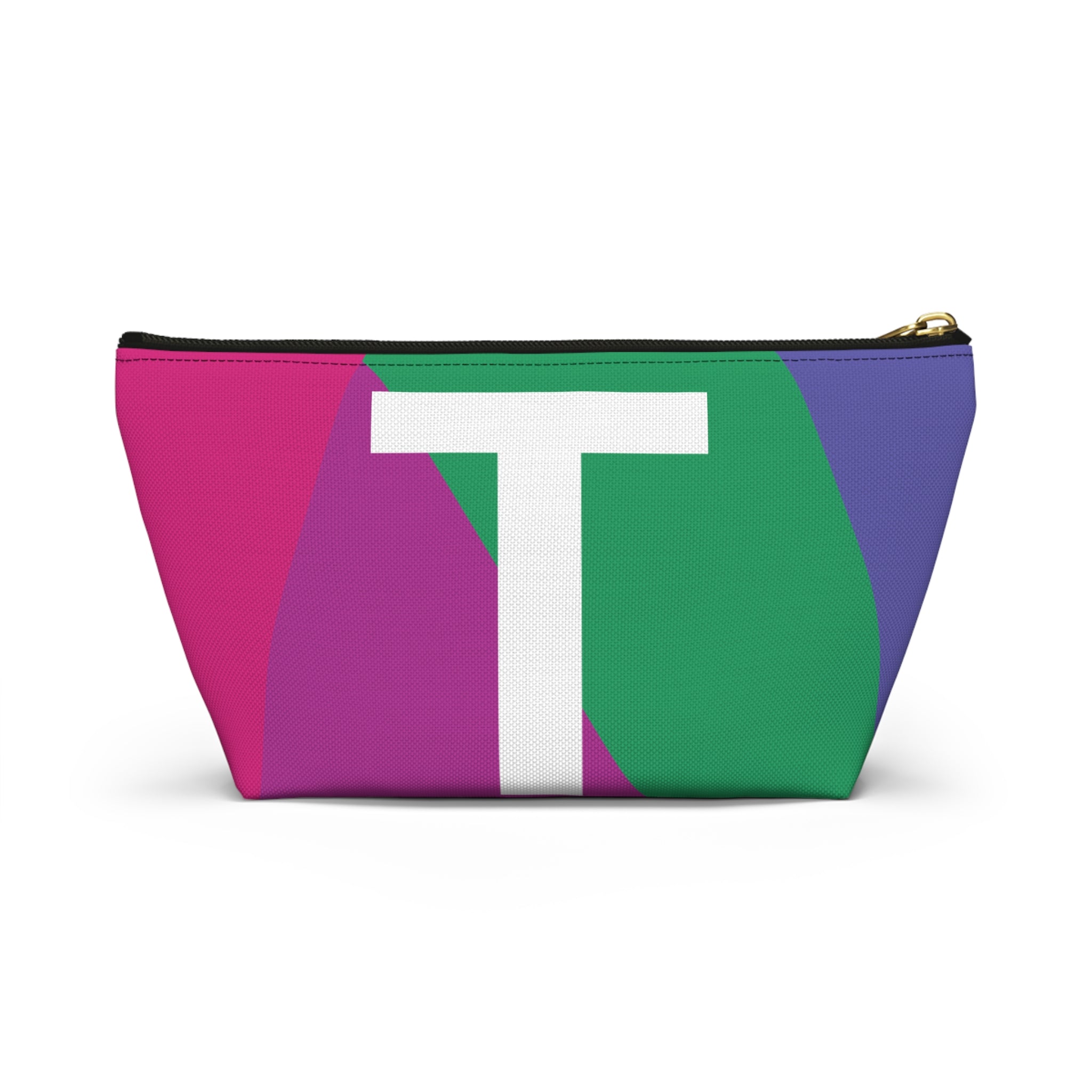 Initials Colorblock Accessory Pouch — Monogram T T-Bottom Cosmetic Bag
