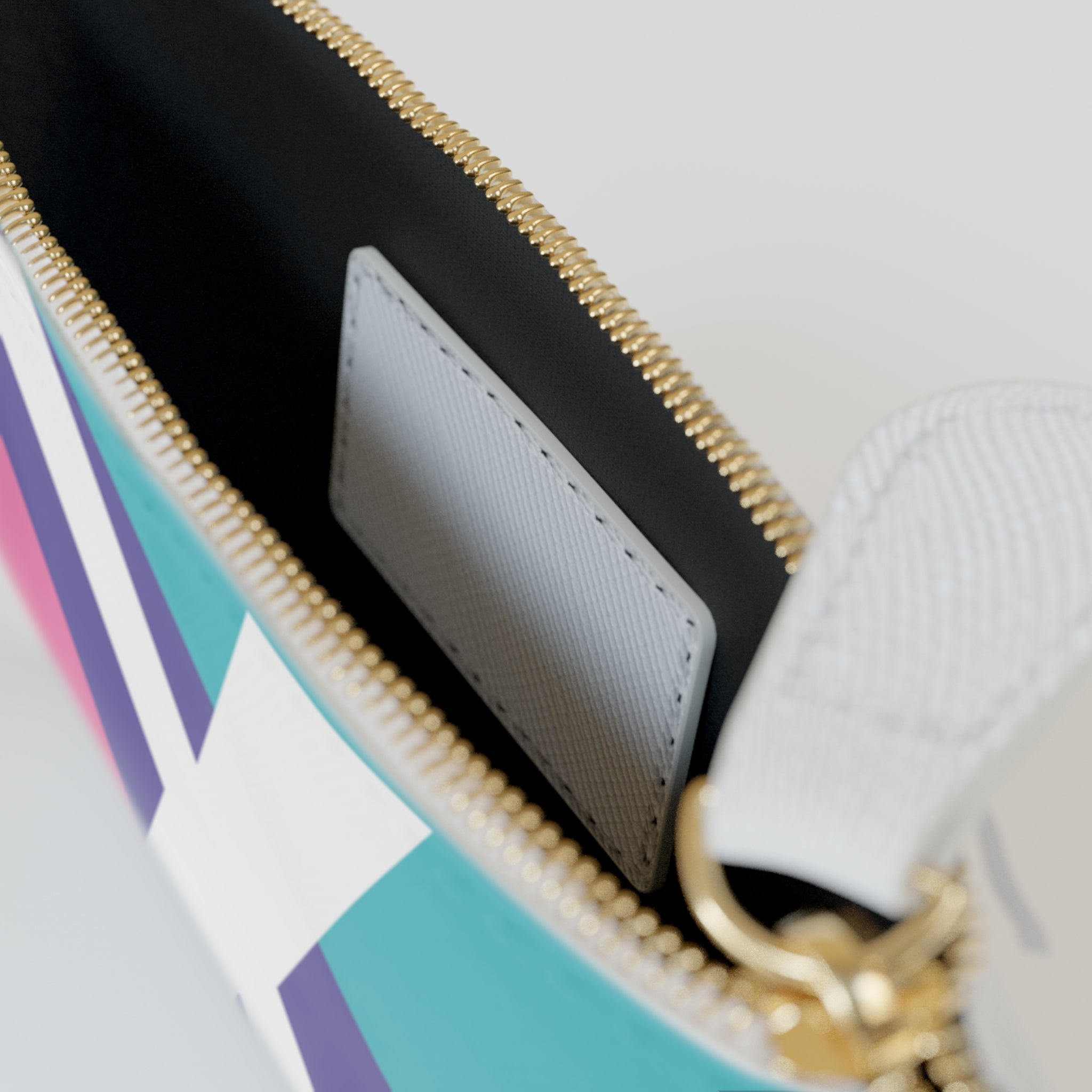 Initial X Mini Clutch — Colorblock Monogram Wristlet Wallet